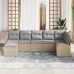 Conjunto de Sofá de Jardín  7 Piezas Beige Ratán Sofá de Jardín