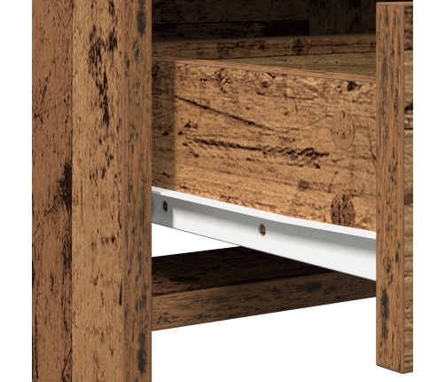 Conjunto de Mesa de Tocador  de 2 Piezas con LED y Madera Vieja Ingenierizada