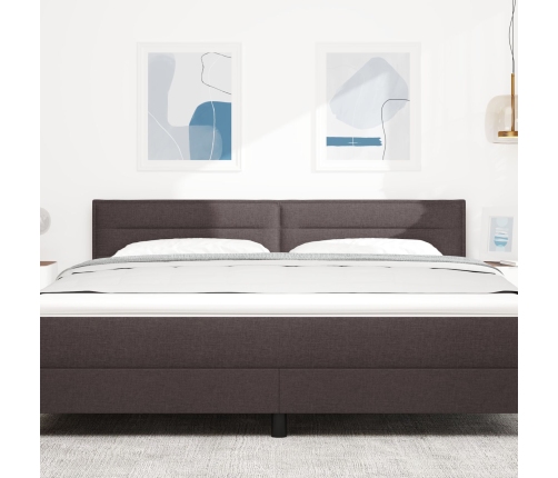 Cabezal de diseño Lines Marrón oscuro 180 cm Tela