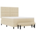 Cama Box Spring  con Colchón y Banco Crema 140x190 cm Tela