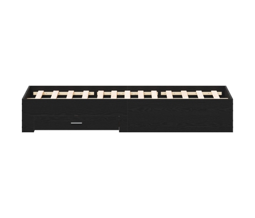 Cama con Cajones  Negro Roble 135x190 cm Madera Engineered