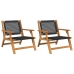 Sillas de Jardín  2 pcs Negros 76x67x73.5 cm Madera maciza de Acacia