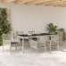 Juego de Comedor de Jardín de 7 Piezas con Cojines en Polirratán Gris Claro