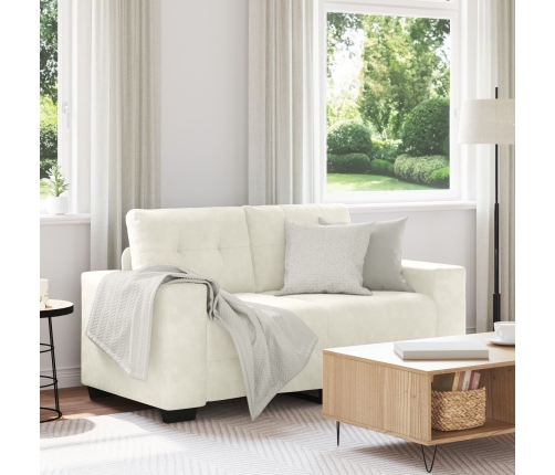 Sofá Loveseat  Crema 120 cm de Terciopelo