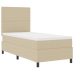 Cama con Box Spring  con Colchón Verde Claro Gris 100x200 cm Tela de Pana