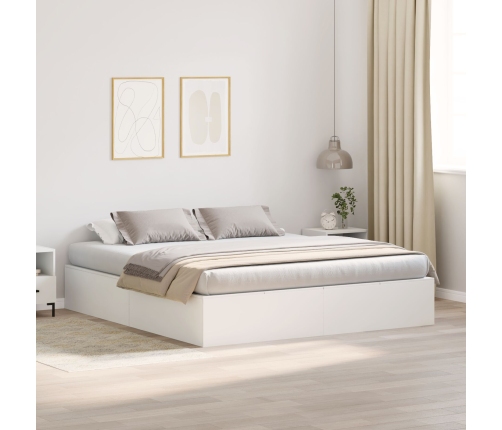 Marco de Cama Blanco Madera King Marco con Almacenamiento