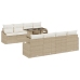 Conjunto de sofá de jardín  7 piezas Beige Ratán