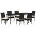 Juego de Comedor de Jardín de 7 Piezas Negro Poliratán