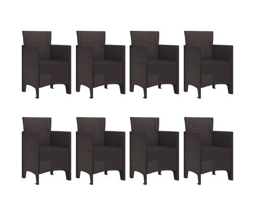 Conjunto de Comedor de Jardín de 9 Piezas Marrón de Poliratán