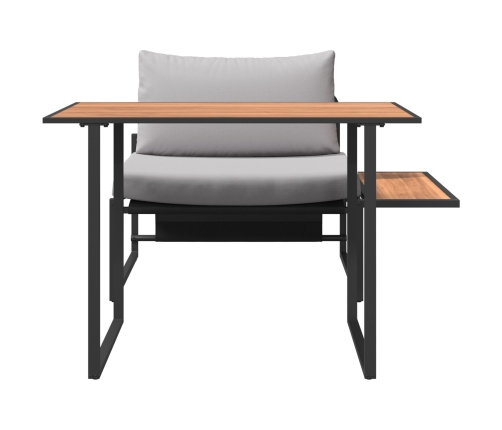 Conjunto de Comedor de Jardín de 2 Piezas Silla Individual con Cojines Gris Claro