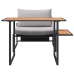 Conjunto de Comedor de Jardín de 2 Piezas Silla Individual con Cojines Gris Claro