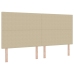 Cama con Somier  con Colchón Beige Claro 200x200 cm Tela de Sarga
