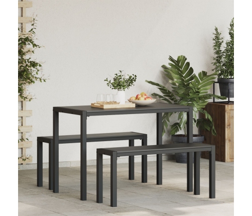 Juego de Comedor de Jardín de 3 Piezas de  en Acero y WPC Negro