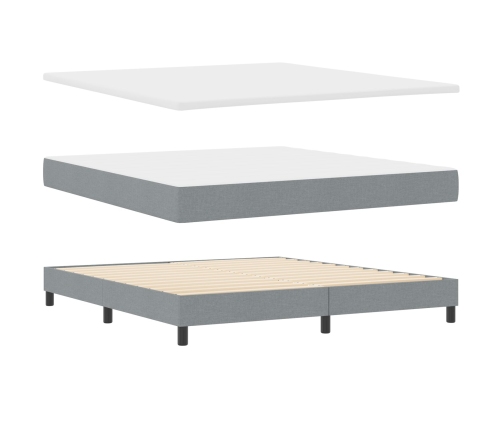 Cama con Muelles VidaXL con Colchón Gris Claro 180x200 cm Tela