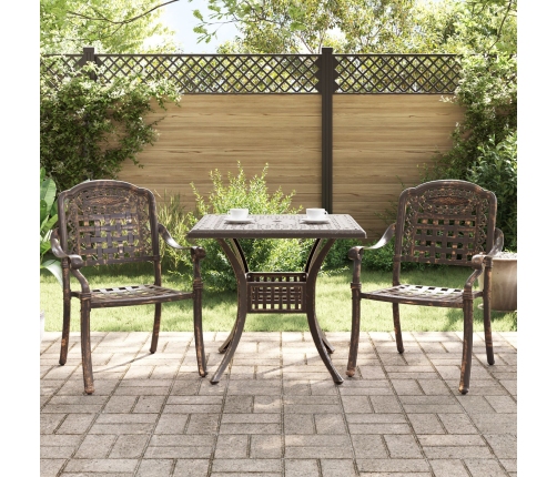Conjunto de Bistro de Jardín de 3 Piezas  de Aluminio Fundido Bronce