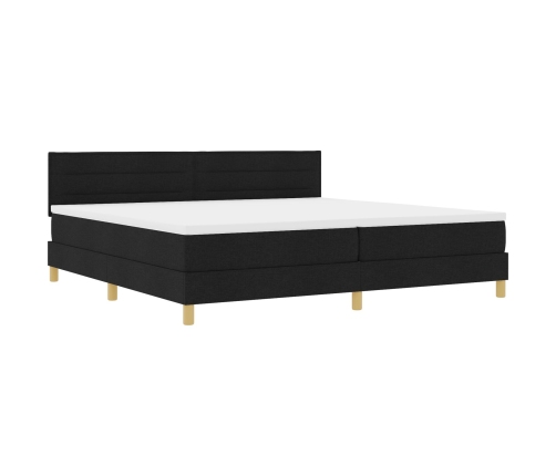 Cama con Base y Colchón Negra 200x200 cm Tela