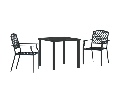 Juego de Comedor de Jardín de 3 Piezas de Acero Antracita