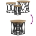 Mesas Laterales Apilables  3 pcs de Madera de Roble Artesanal