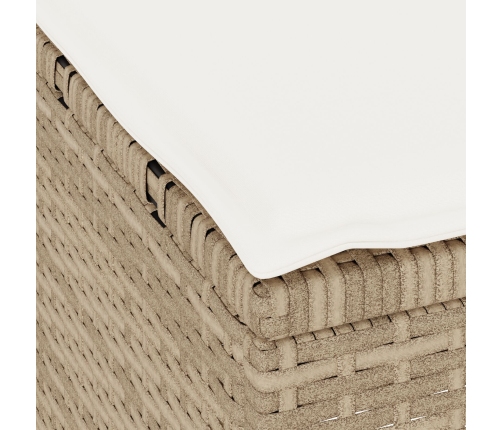 Conjunto de Comedor de Jardín de 4 Piezas con Cojines Beige de Ratán y Acacia
