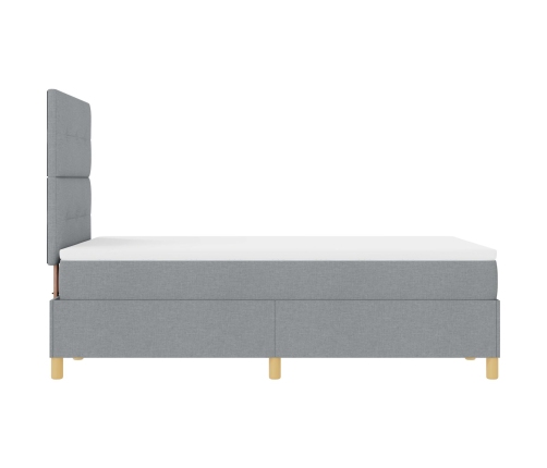 Cama con Sommier y Colchón  Gris Claro 120x200 cm Tela