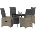Set de Comedor de Jardín de 5 Piezas con Cojines Beige Poliratán