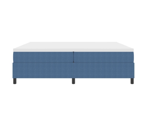 Cama con Somier de  Azul 200x200 cm Tela de Pana