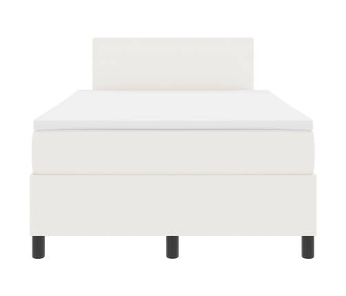Cama con Box Spring  con Colchón Crema 120x200 cm Tela de Pana