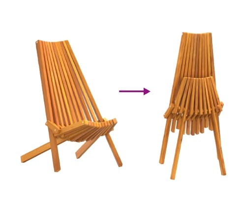 Sillas de jardín plegables  2 pcs de madera maciza de acacia