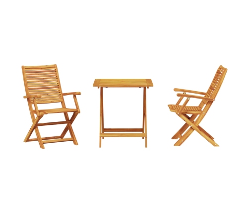 Conjunto de Bistro Plegable de 3 Piezas de Madera de Acacia