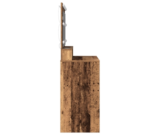 Mesa de Tocador con Luces LED - Madera Vintage - 100x41x135 cm