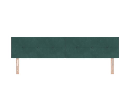 Cabecera LED Cabecera con Botones Tapizados Verde Oscuro 100 cm Terciopelo