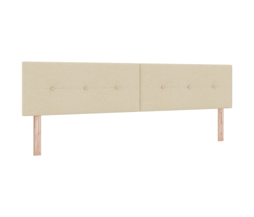 Cama con Resortes con Colchón Crema 200x200 cm Tela