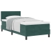Cama Box Spring con Colchón  Verde Oscuro 90x200 cm Terciopelo