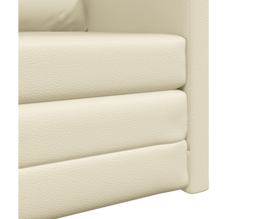 Sofá cama 2 en 1 crema 74x77x81 cm cuero sintético
