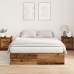 Marco de Cama  Madera Vieja Madera Maciza Recuperada Doble