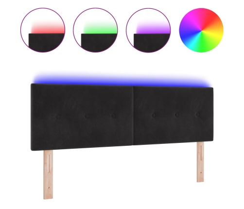 Cabecero LED con Botones Negro 72 cm Terciopelo