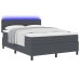 Cama con Base  con Colchón & Luz LED Gris Oscuro 140x200 cm Tela de Pana