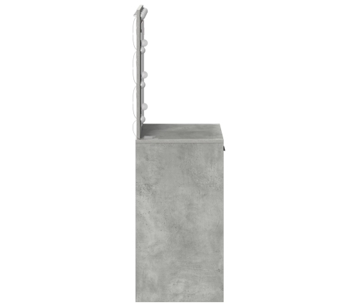 Mesa de maquillaje  con luces LED en gris concreto, 50x41x135 cm