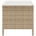 Conjunto de Comedor de Jardín de 4 Piezas con Cojines Beige de Ratán y Acacia