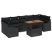 Juego de Sofás de Jardín Juego de 8 Negro Ratán, Madera