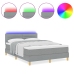 Cama Box Spring  con Colchón y Luz LED Gris Claro 160x200 cm Tela