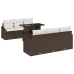 Set de Sofá de Jardín  Set de 7 Marrón, Crema Ratán, Poliéster