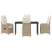 Set de Comedor de Jardín de 5 Piezas con Cojines Beige Poliratán