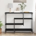 Mesa Consola  Negra de Roble 100x35x75 cm de Madera Engineered y Acero