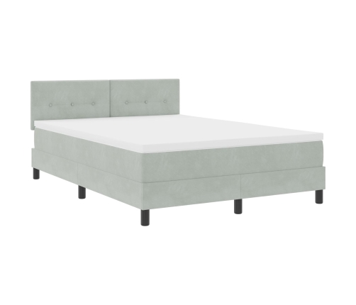 Cama con Box Spring y Colchón  Gris Claro 160x200 cm Terciopelo