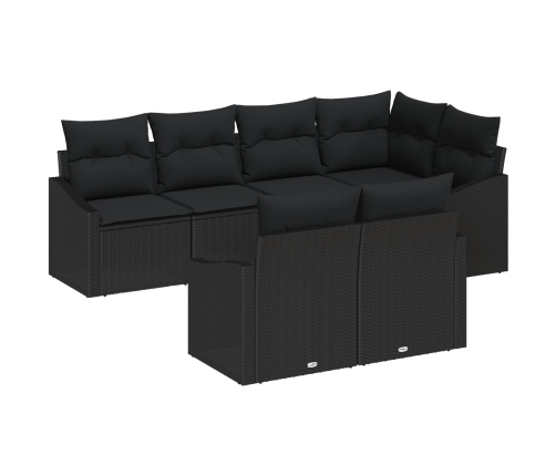 Conjunto de Sofá de Jardín  7 Piezas Negro