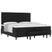 Cama de Base de Caja  con Colchón y Banco Negro 200x200 cm Tela