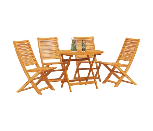Juego de Comedor de Jardín de 5 Piezas de Madera de Acacia Maciza