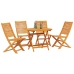 Juego de Comedor de Jardín de 5 Piezas de Madera de Acacia Maciza