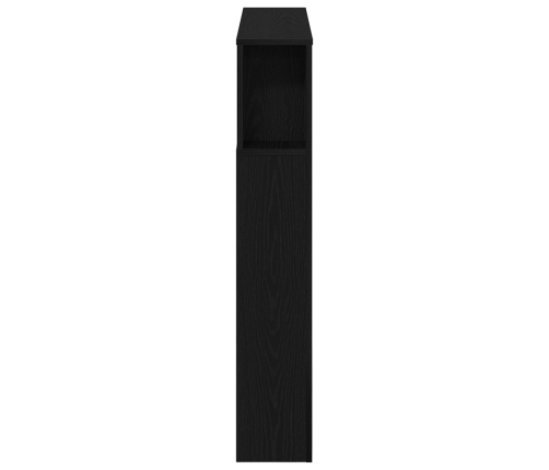 Cabecera de Almacenamiento  con Luces LED Roble Negro 100x18,5x103,5 cm